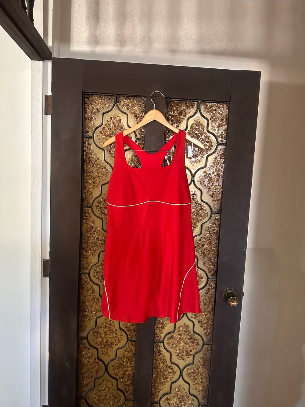 Old Navy Red Athletic Tank Dress with Contrast Piping